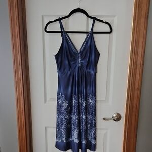 VENUS Navy and White Patterned Sundress Dress